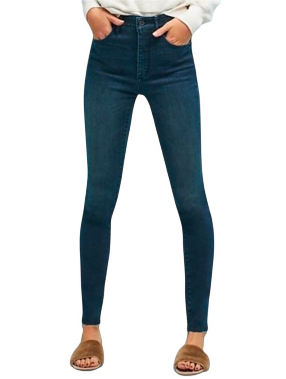 PILCRO AND THE LETTERPRESS Ultra High Rise Skinny Frayed Hem - Size 29